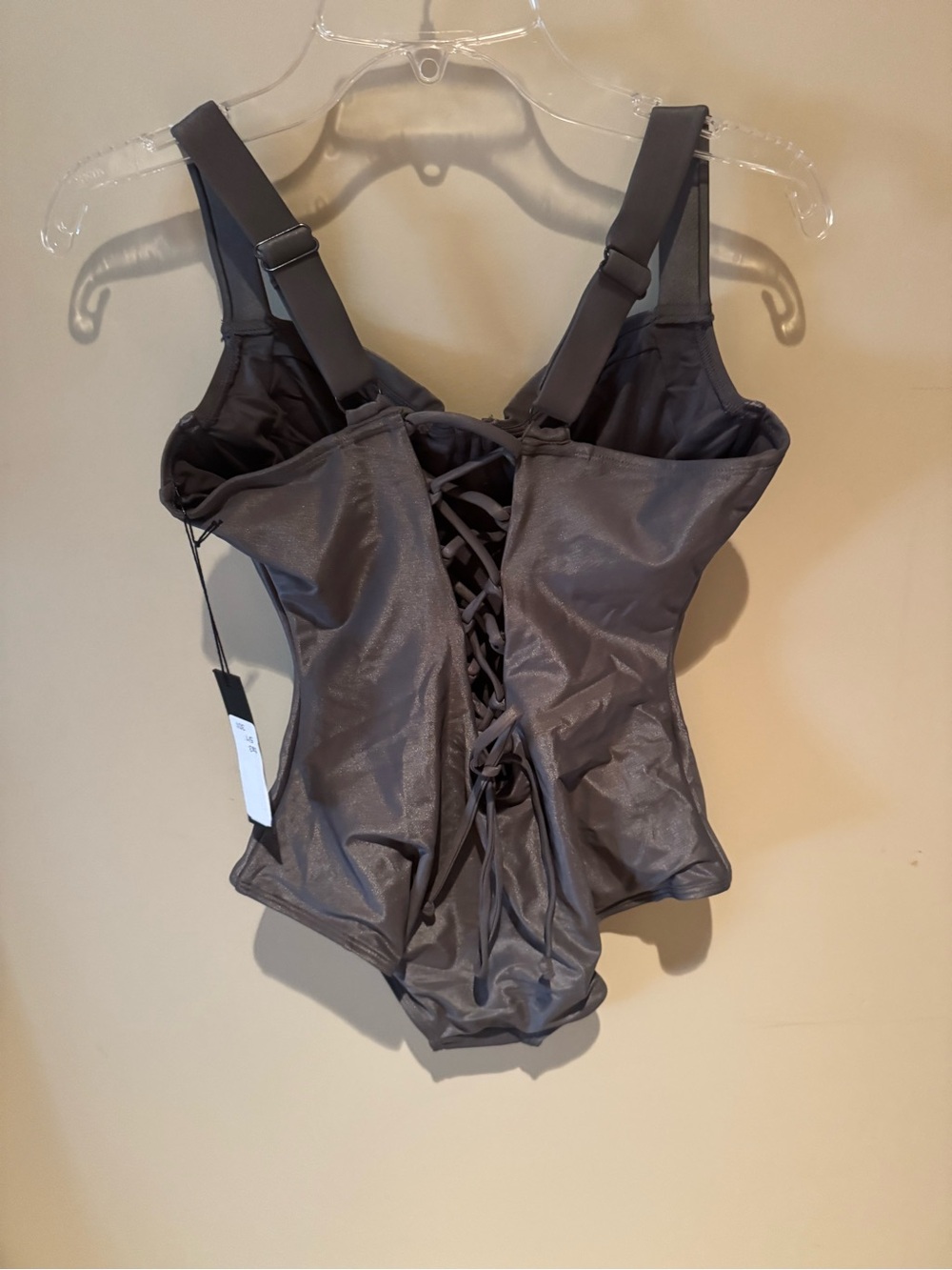 TA3 Sleek Shimmer One-Piece Swimsuit in pewter - Picture 2 of 5